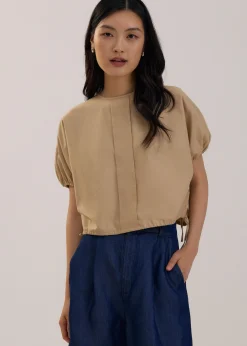 Round Neck Puff Sleeve Top