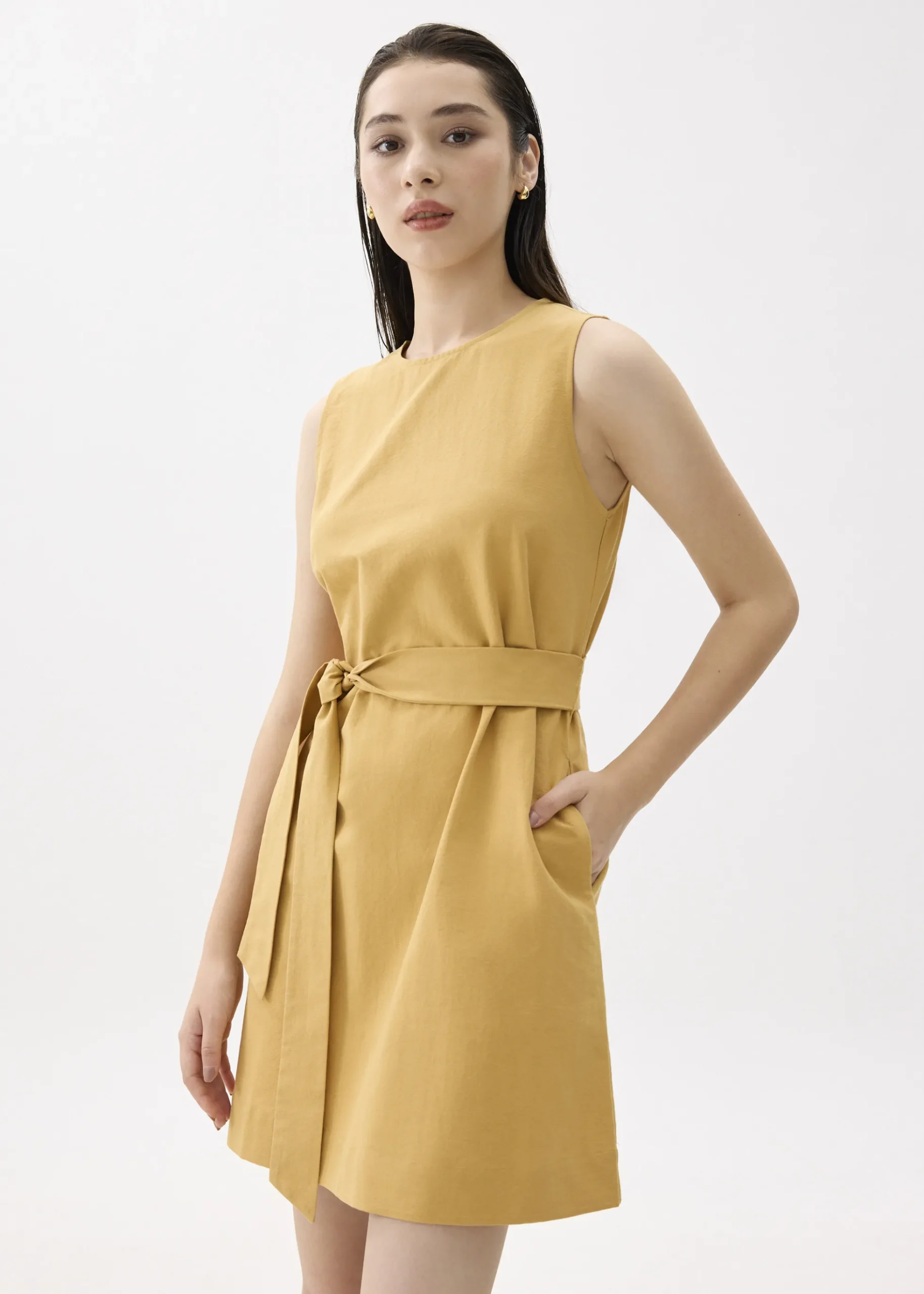 Round Neck Shift Mini Dress