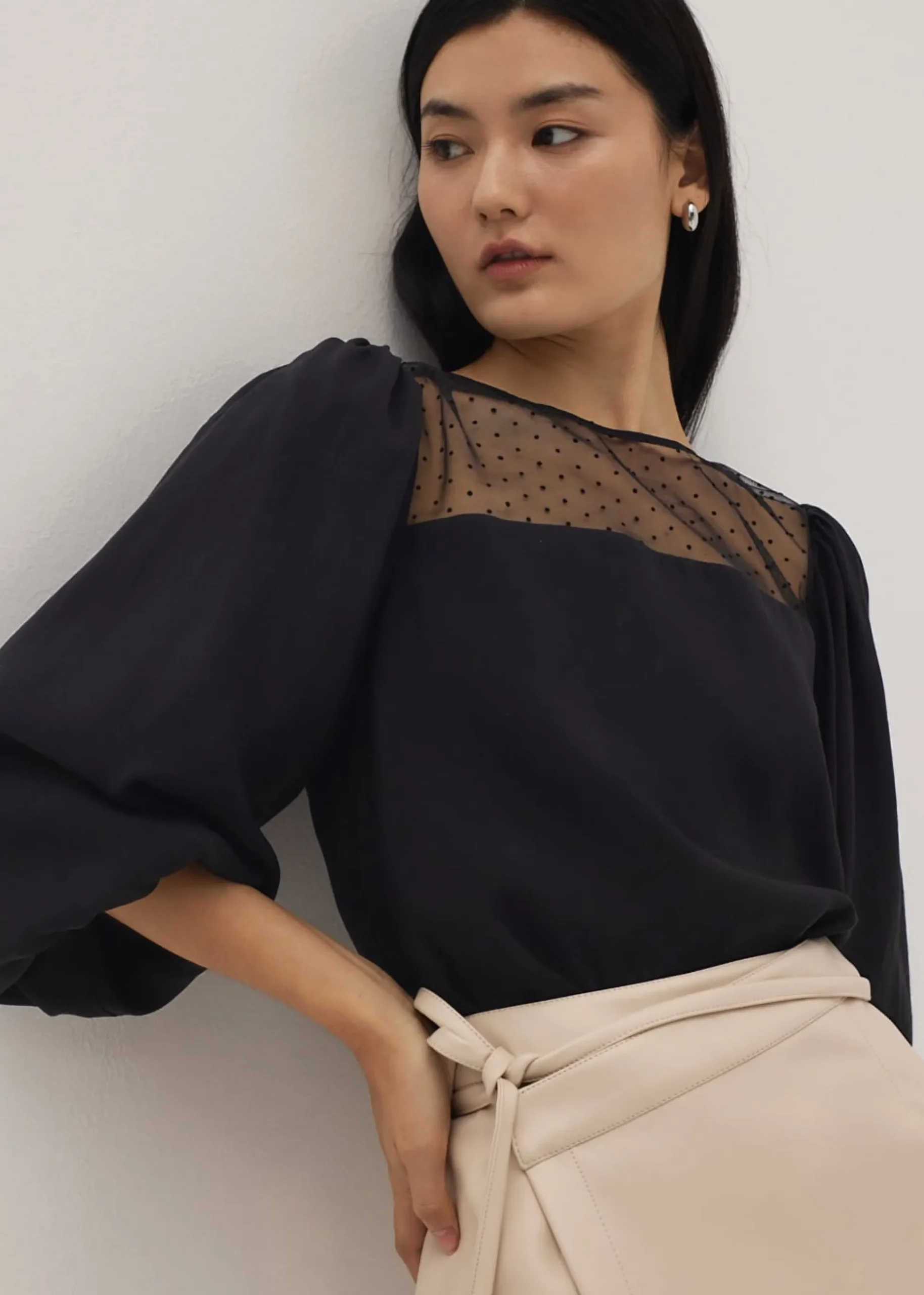 Royce Polka Dot Puff Sleeve Blouse