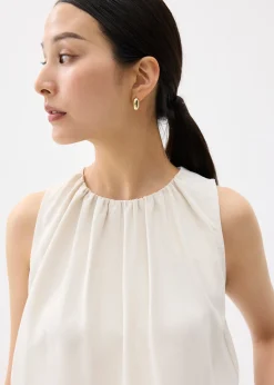 Ruched Round Neck Shell Top