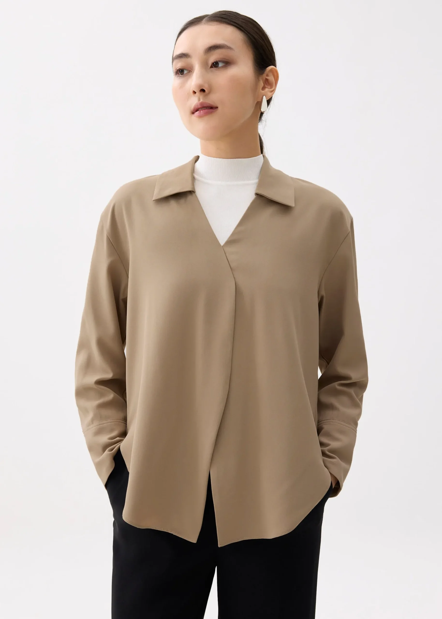 RuchedReady® Ily Notch Collar Blouse