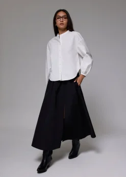 RuchedReady® Relaxed Cotton Collared Blouse