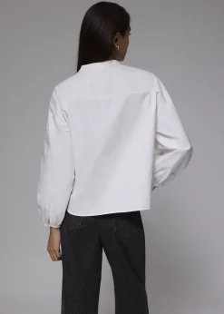 RuchedReady® Relaxed Cotton Collared Blouse