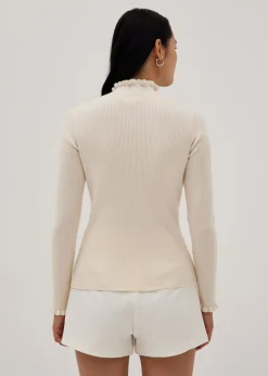 Ruffle Ribbed Knit Top