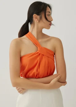 Ruperta Linen Asymmetric Crop Top