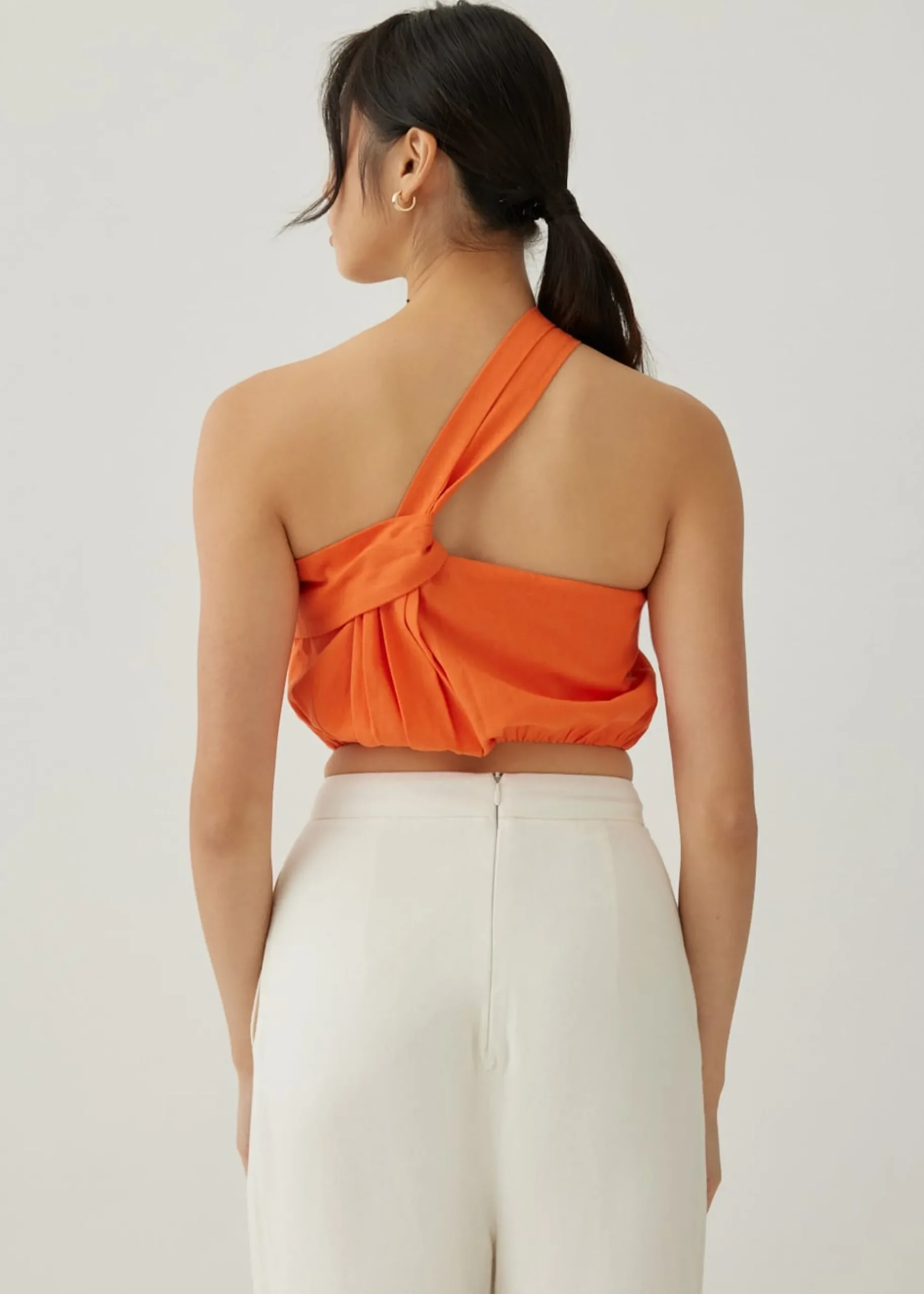 Ruperta Linen Asymmetric Crop Top