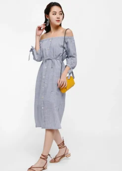 Russo Off-shoulder Ribbon Cuff Dress