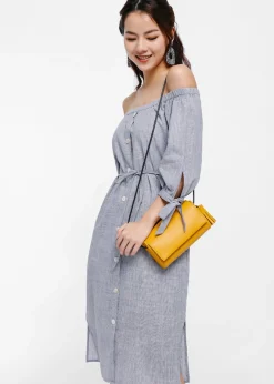 Russo Off-shoulder Ribbon Cuff Dress