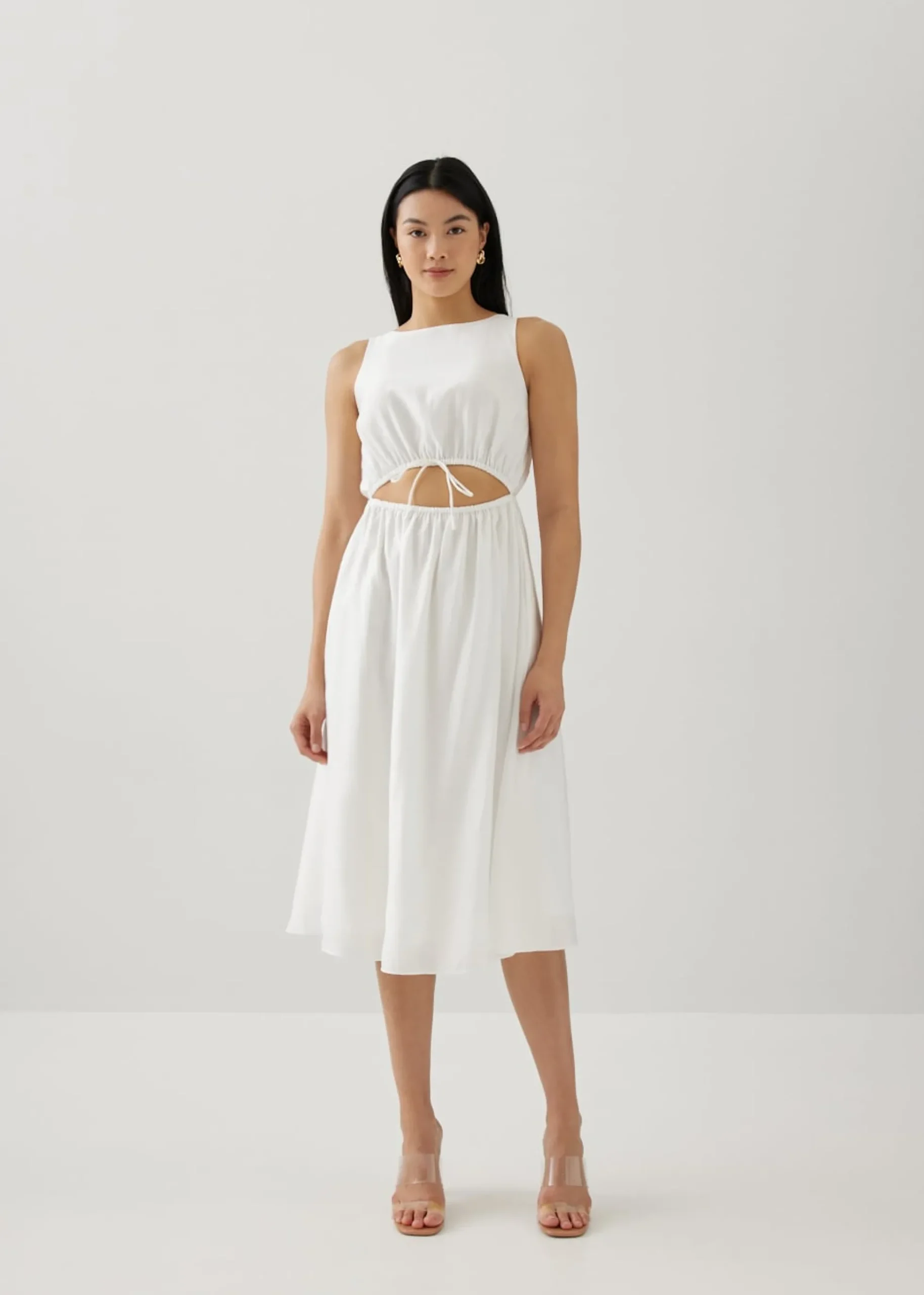 Salome Elastic Reversible Flare Midi Dress