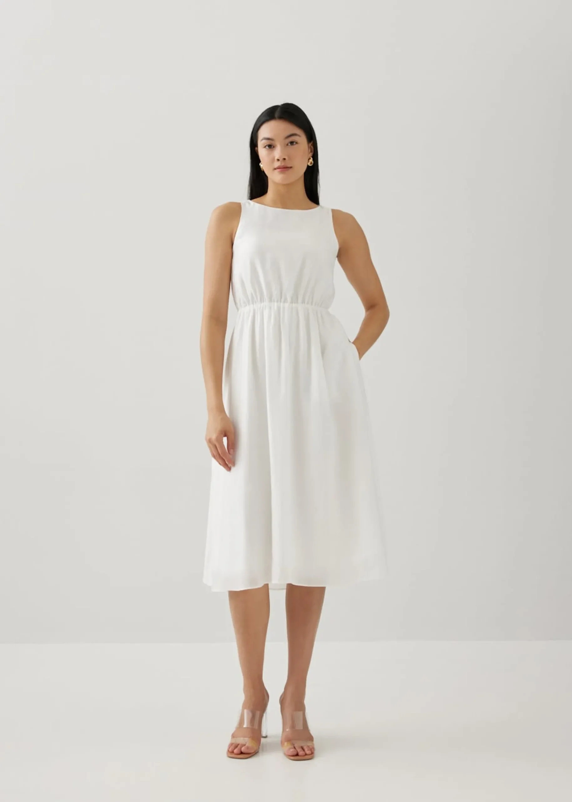 Salome Elastic Reversible Flare Midi Dress