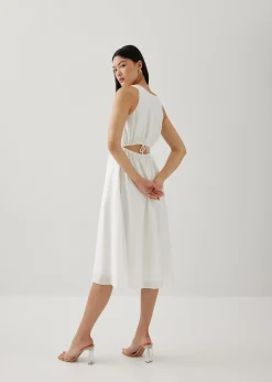 Salome Elastic Reversible Flare Midi Dress