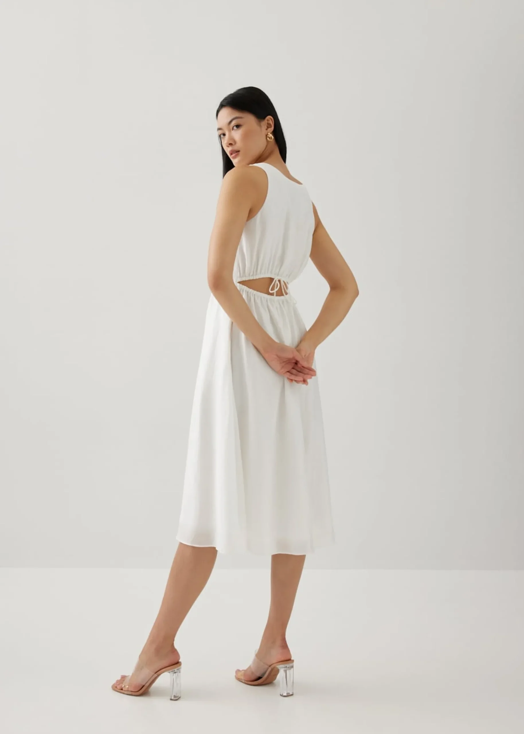 Salome Elastic Reversible Flare Midi Dress
