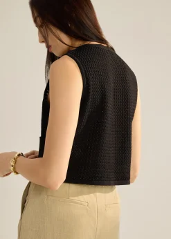 Samia Waffle Knit Crop Vest Top