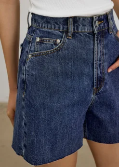 Sana High Waist Fray Denim Shorts