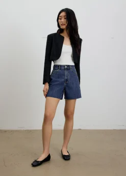 Sana High Waist Fray Denim Shorts