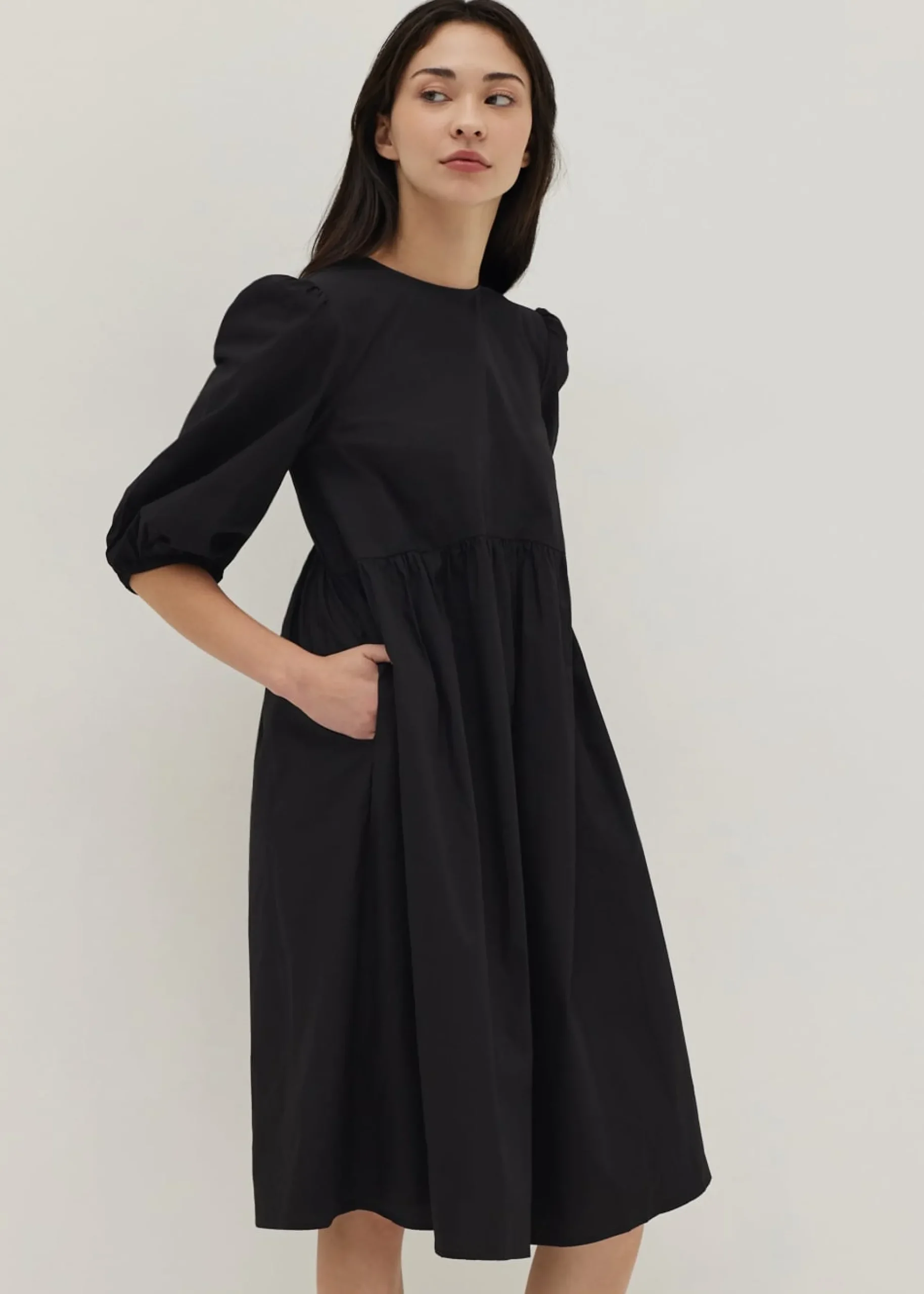 Sapphira Puff Sleeve Cotton Dress