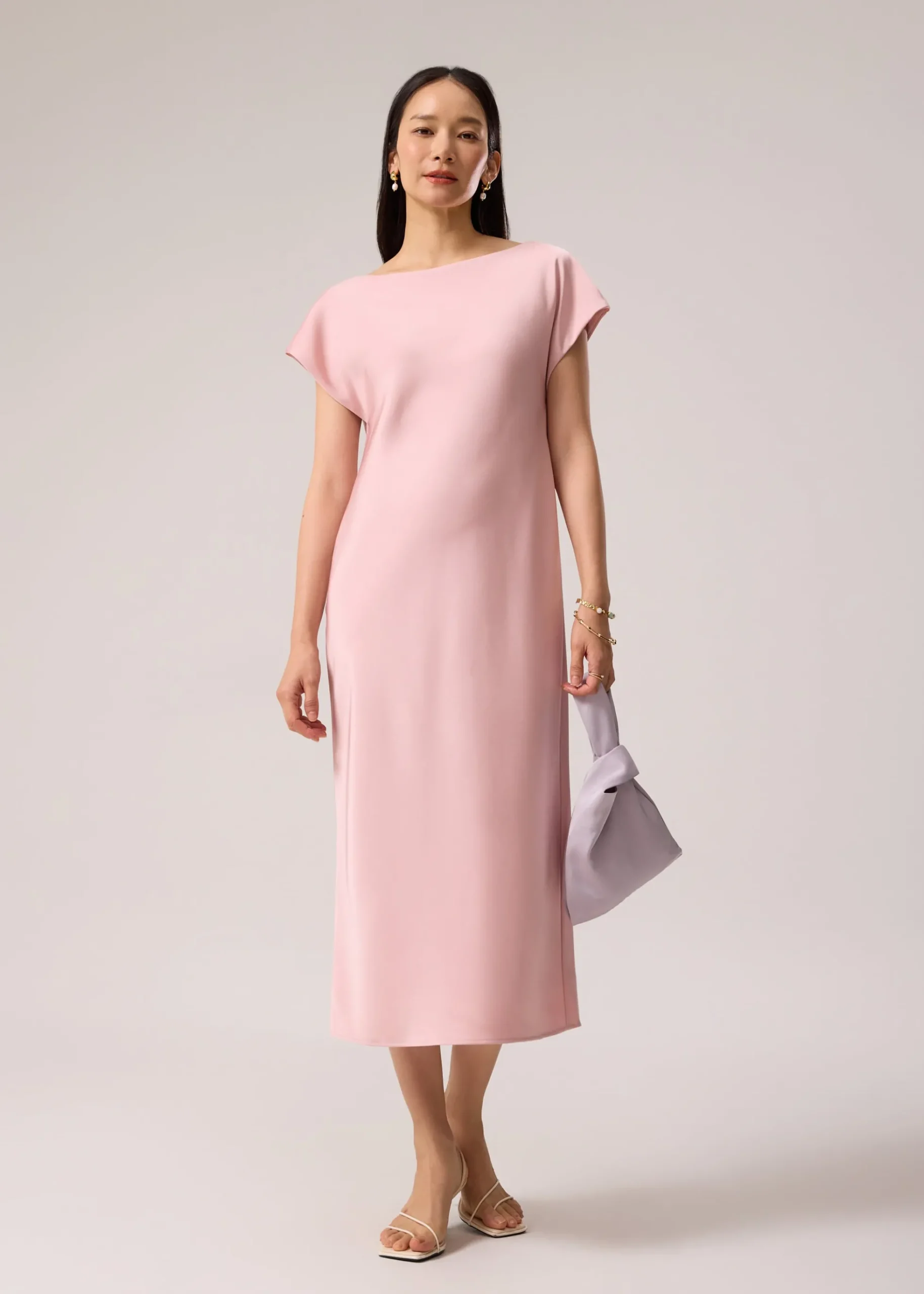 Satin Bias Cut Midaxi Dress