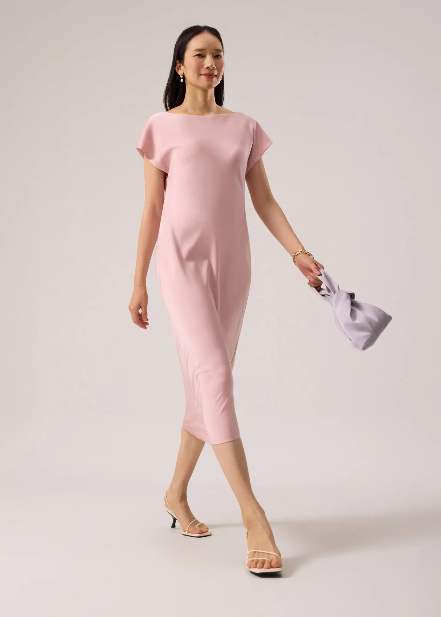 Satin Bias Cut Midaxi Dress