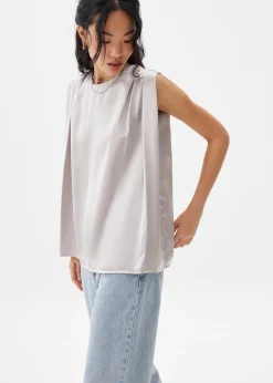 Satin Boxy Shell Top