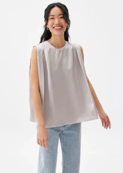 Satin Boxy Shell Top