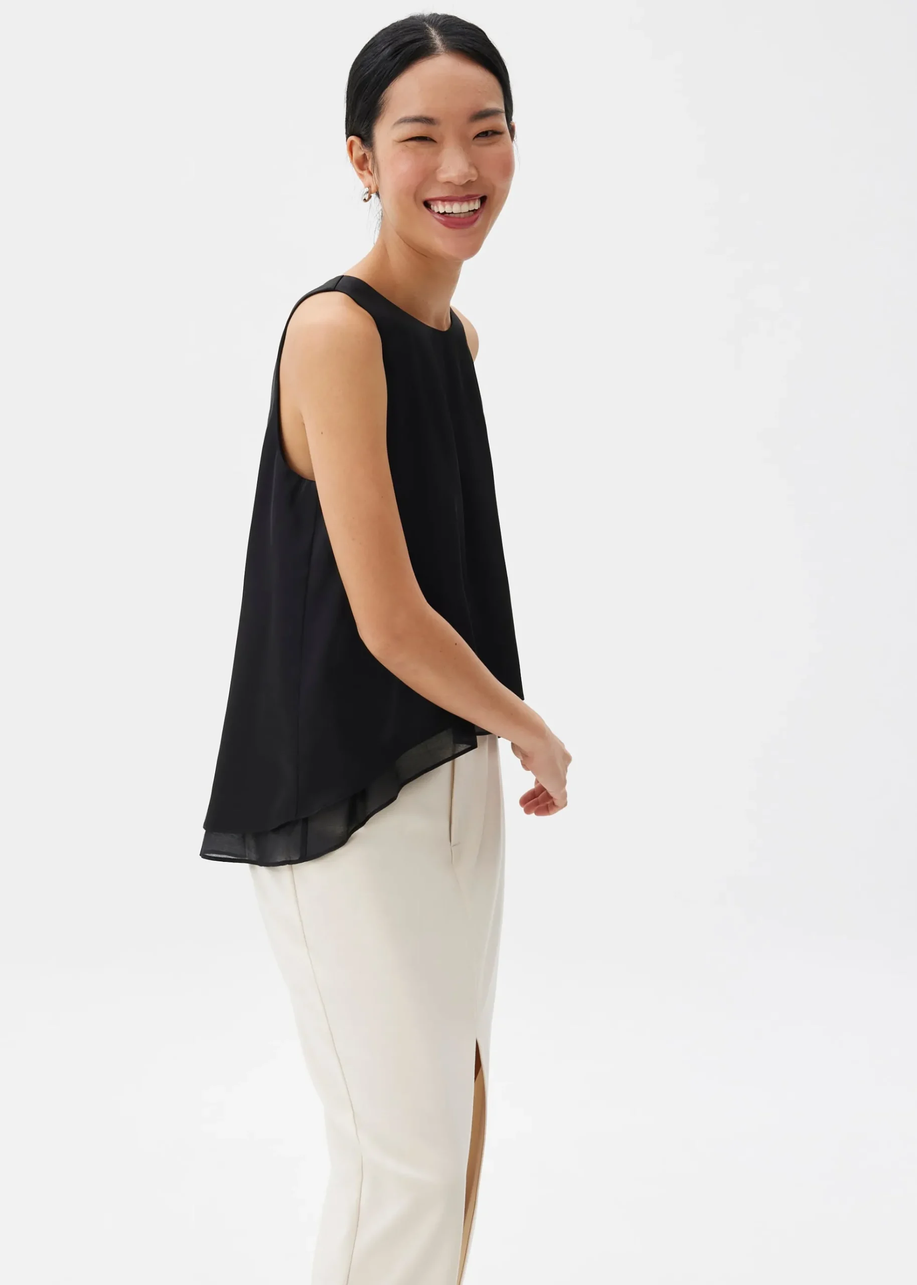 Satin Trapeze Shell Top