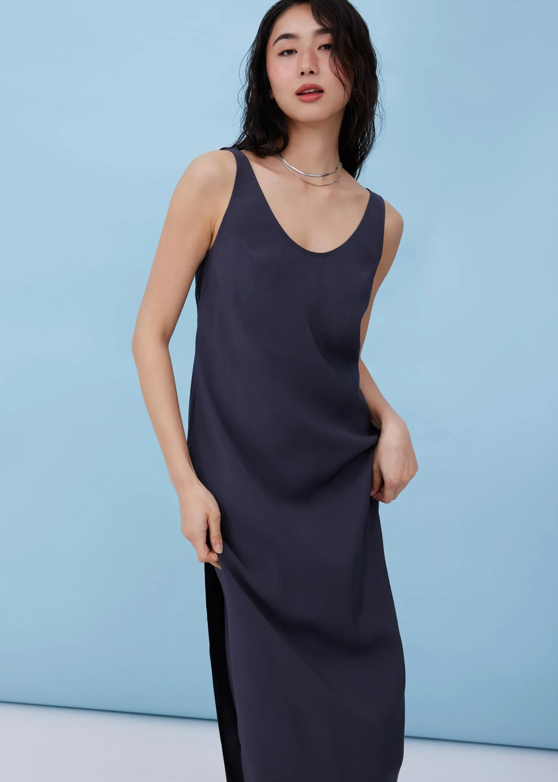 Scoop Neck Column Midaxi Dress