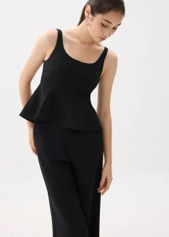 Scoop Neck Peplum Top
