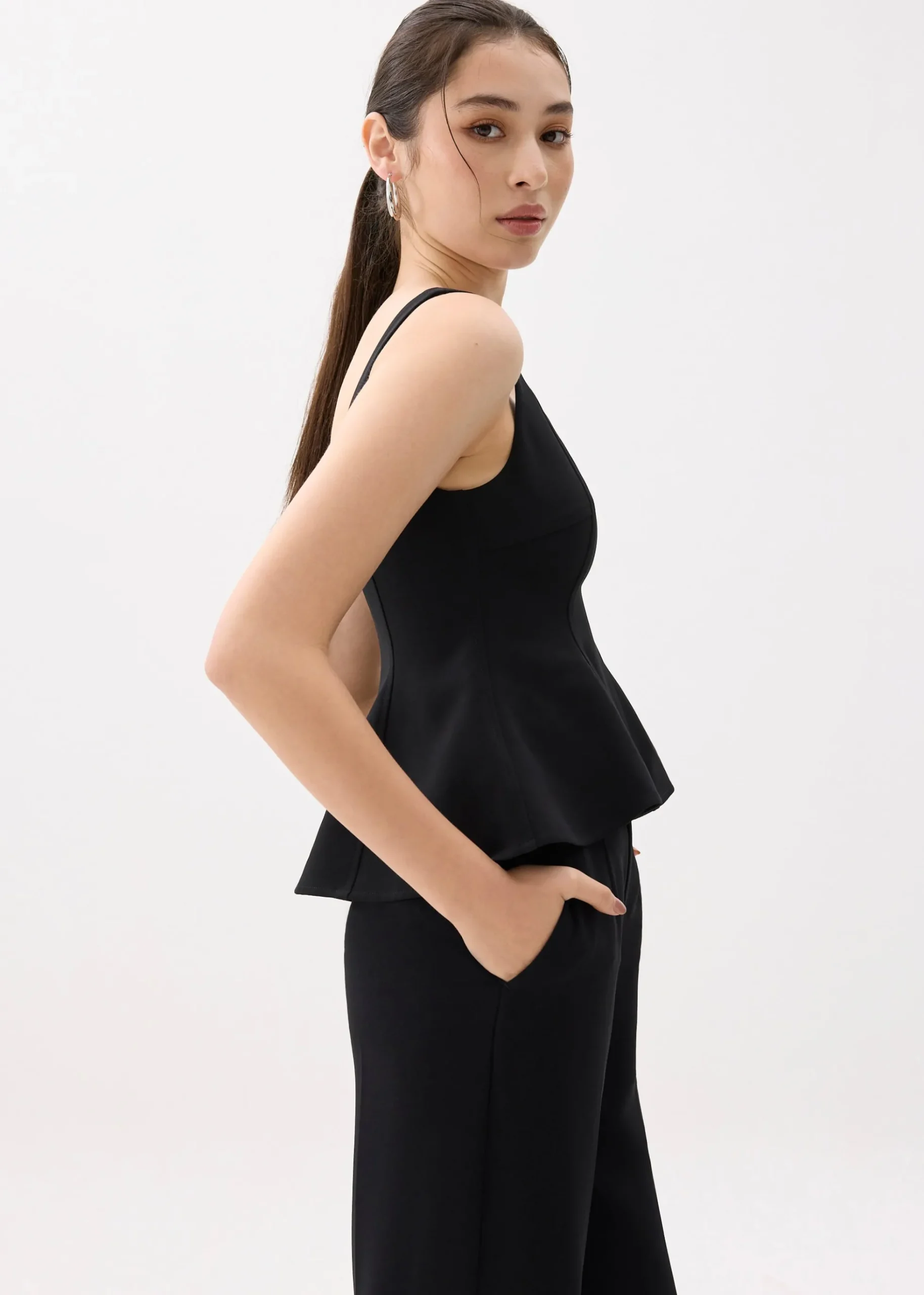 Scoop Neck Peplum Top