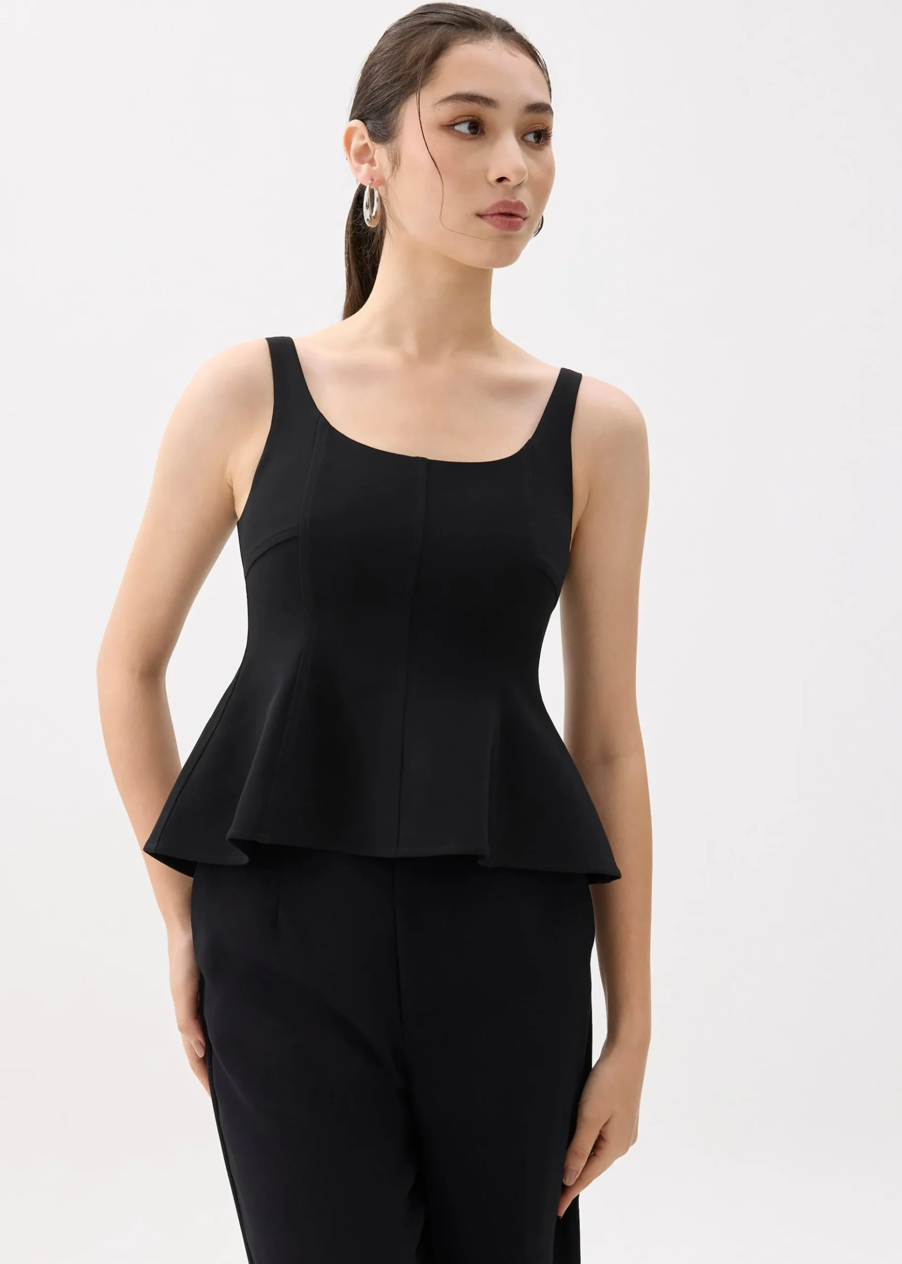 Scoop Neck Peplum Top