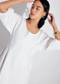 Scoop Neck Puff Sleeve A-Line Mini Dress