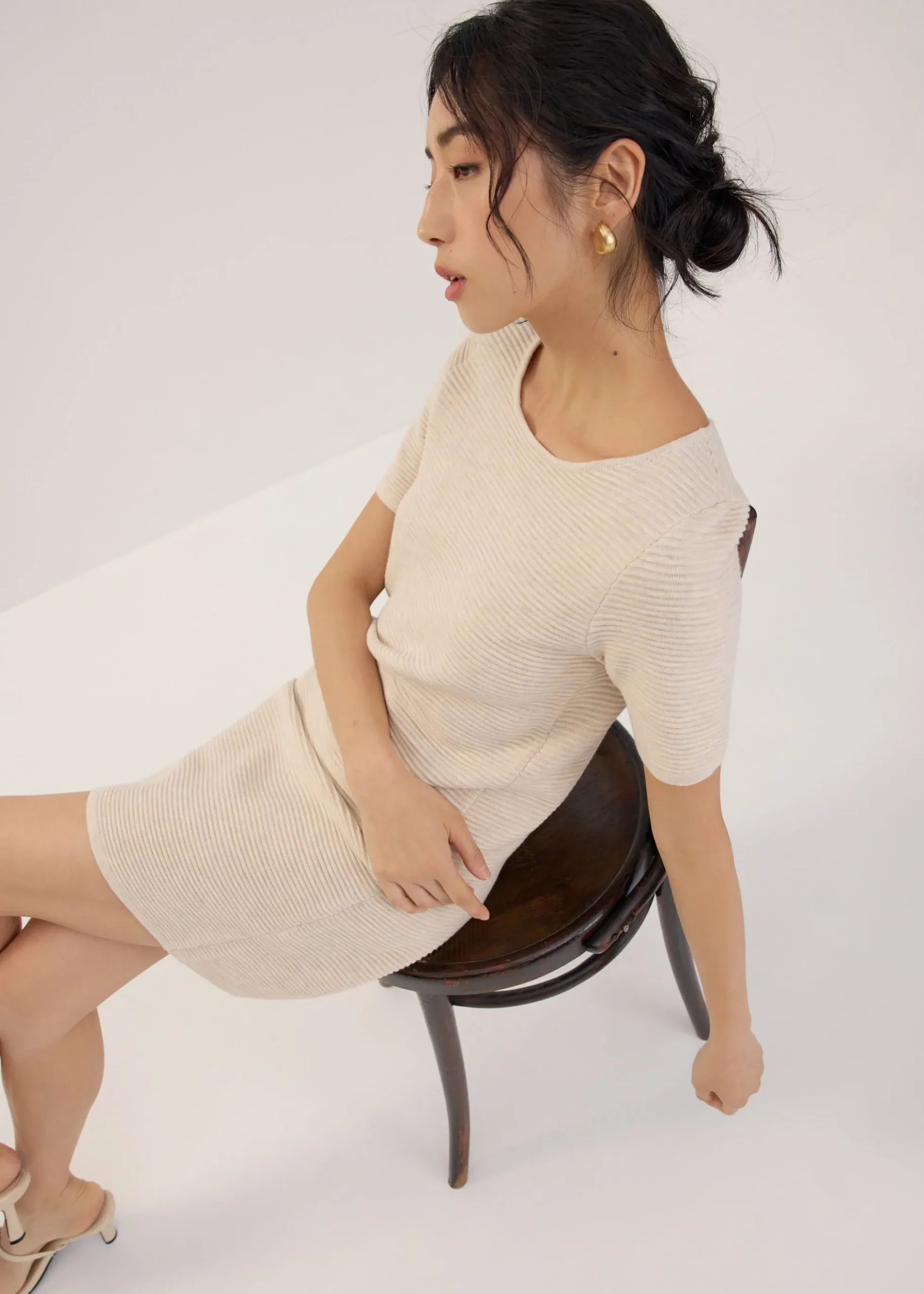 Scoop Neck Shift Mini Dress