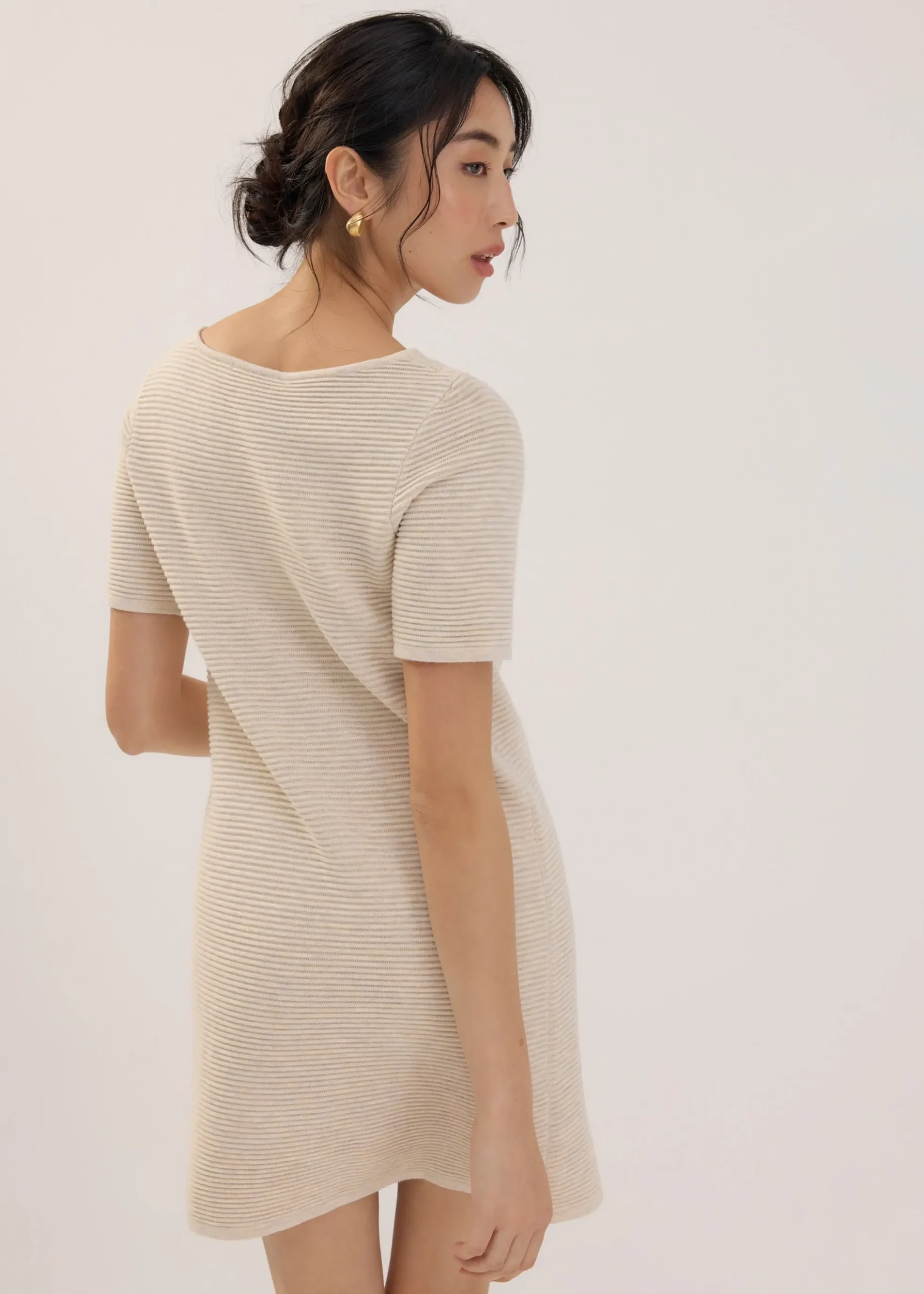 Scoop Neck Shift Mini Dress
