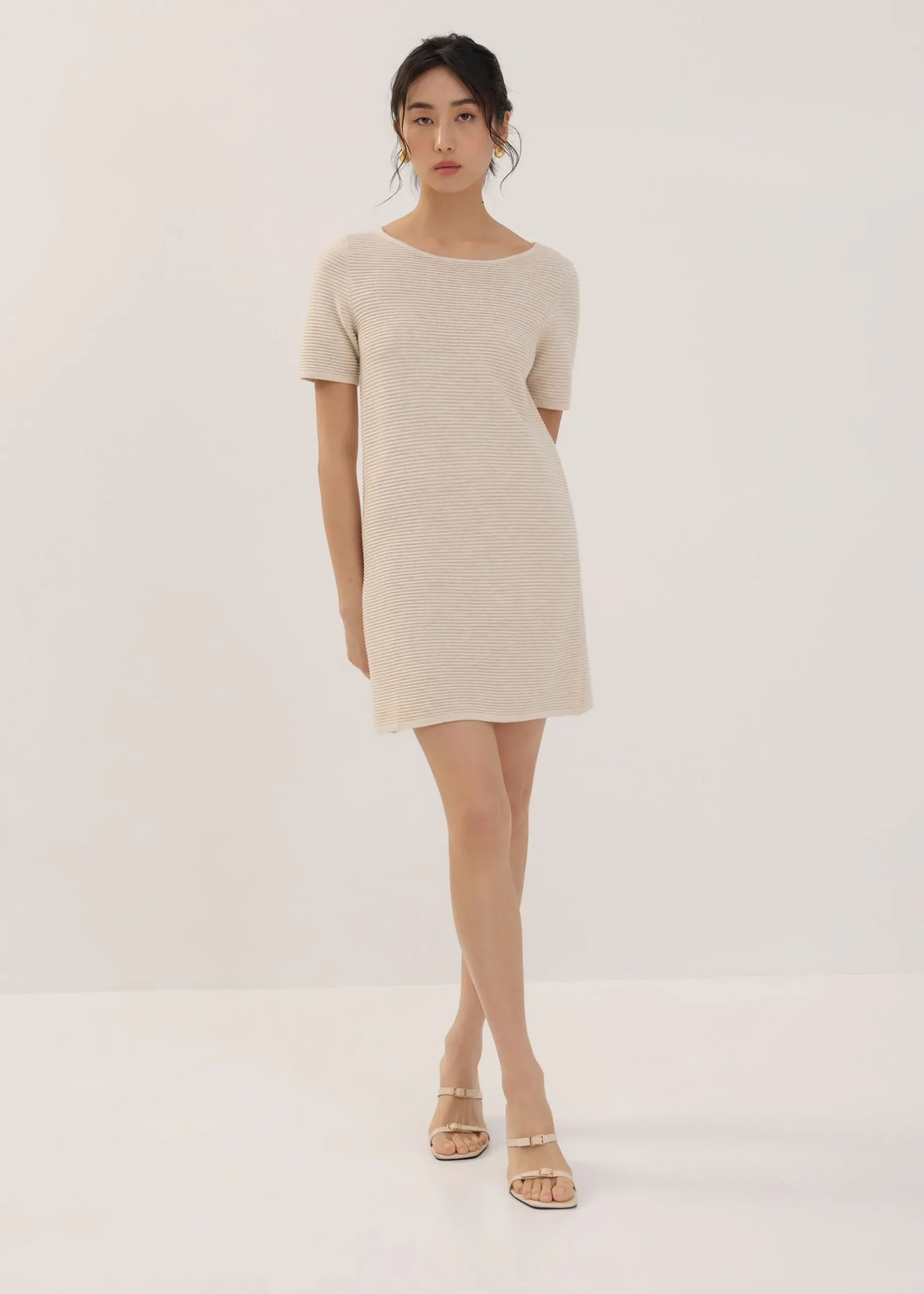 Scoop Neck Shift Mini Dress
