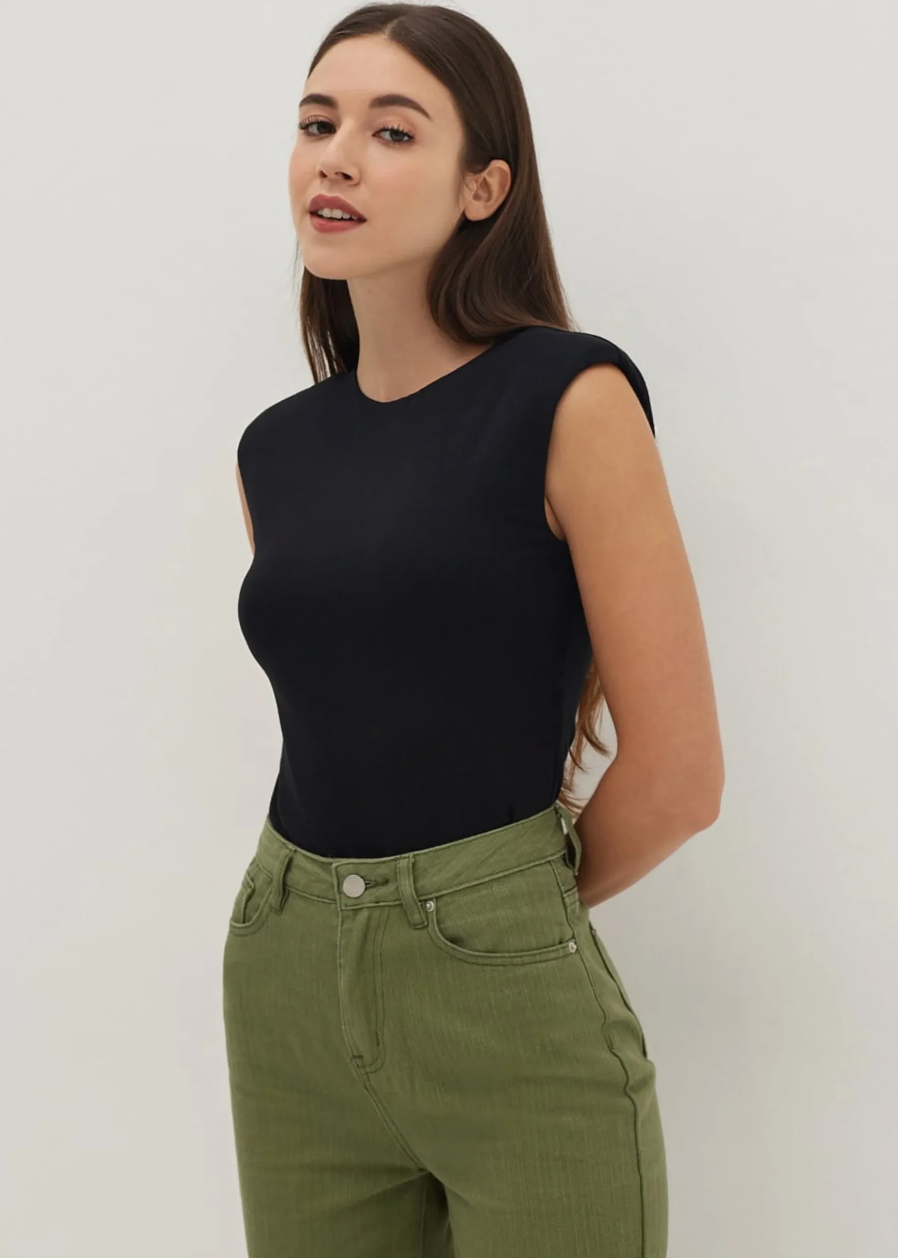 Shaena Padded Shoulder Top