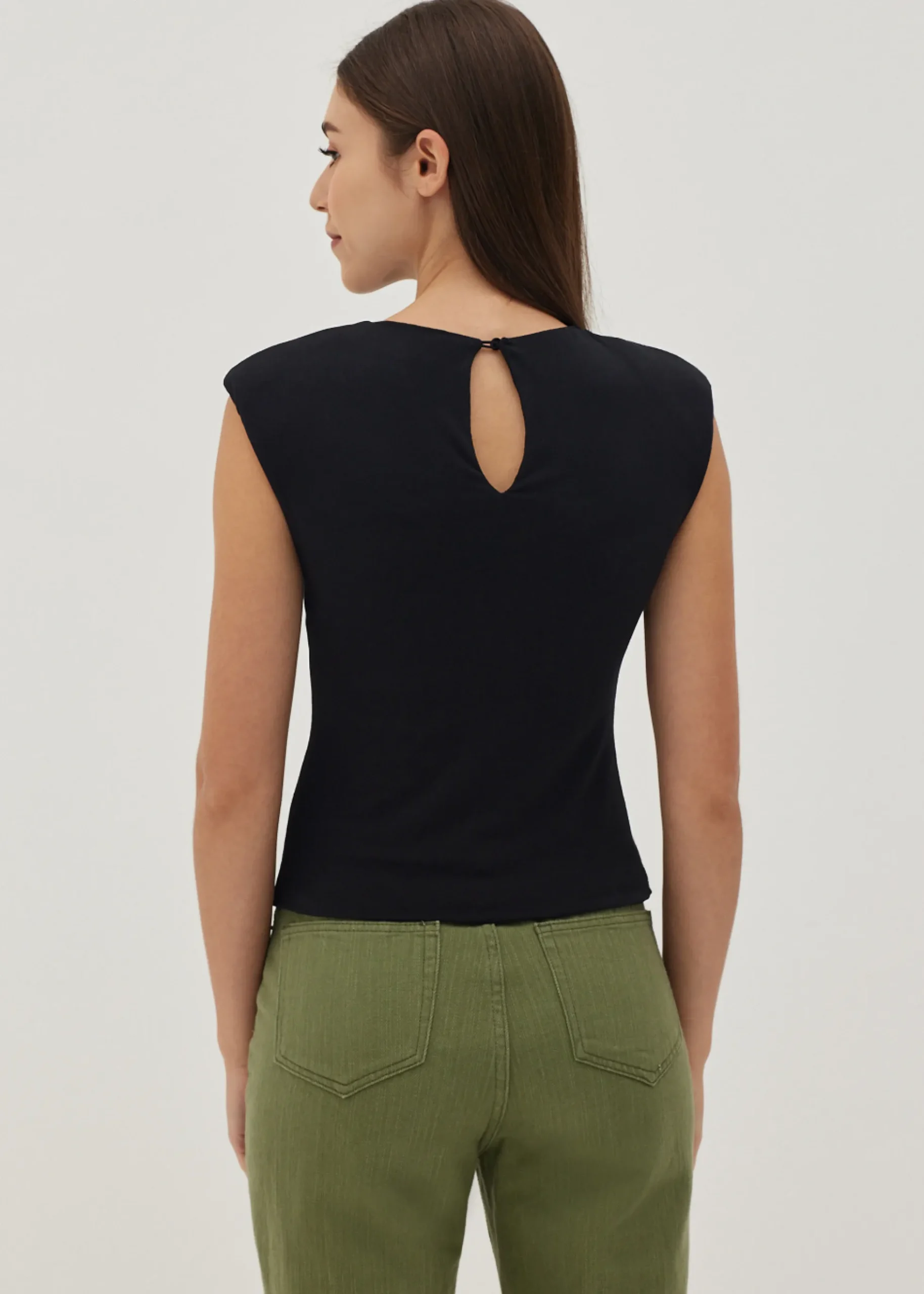 Shaena Padded Shoulder Top