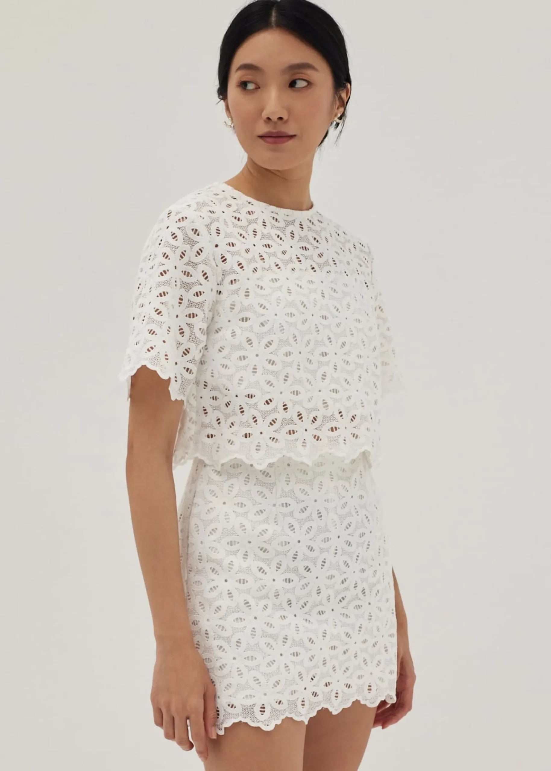 Shelby Broderie Shell Crop Top