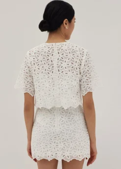 Shelby Broderie Shell Crop Top