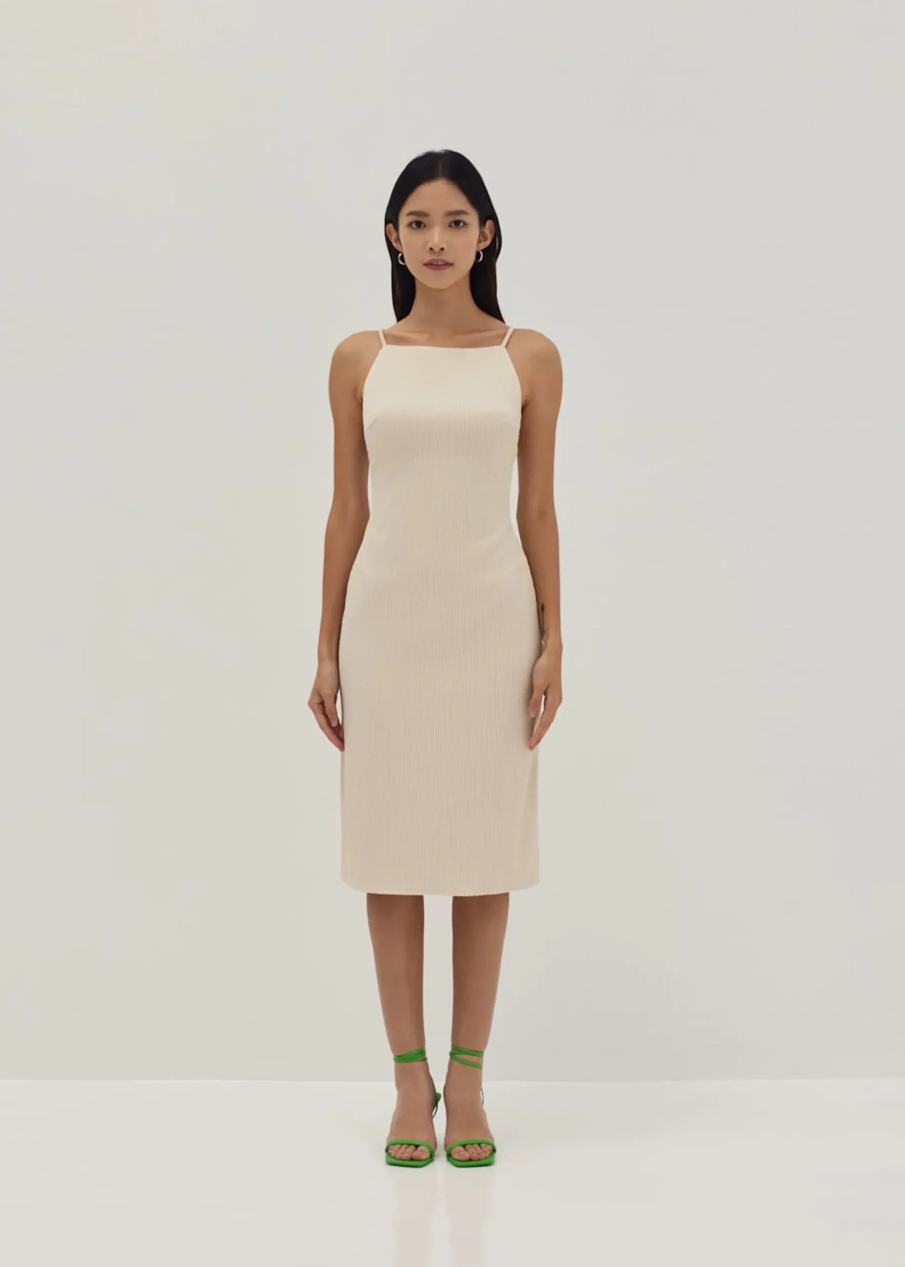 Sheryl Padded Textured Midi Dress