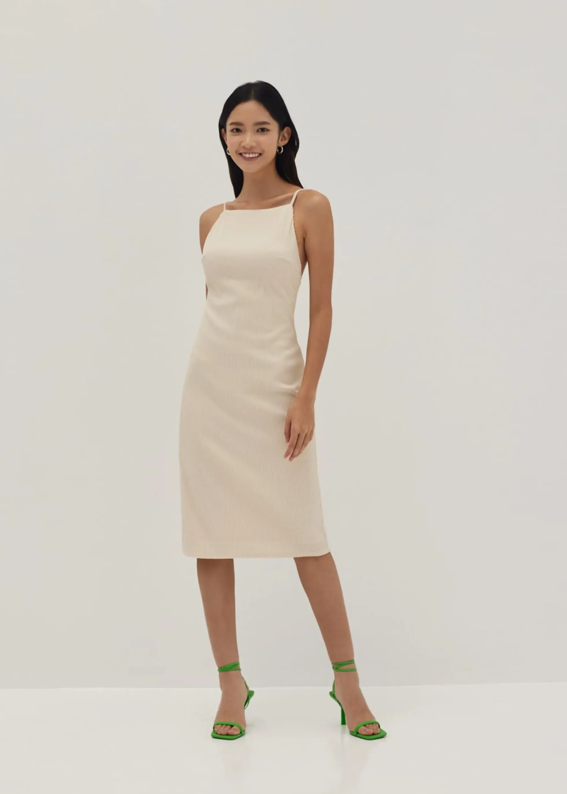 Sheryl Padded Textured Midi Dress