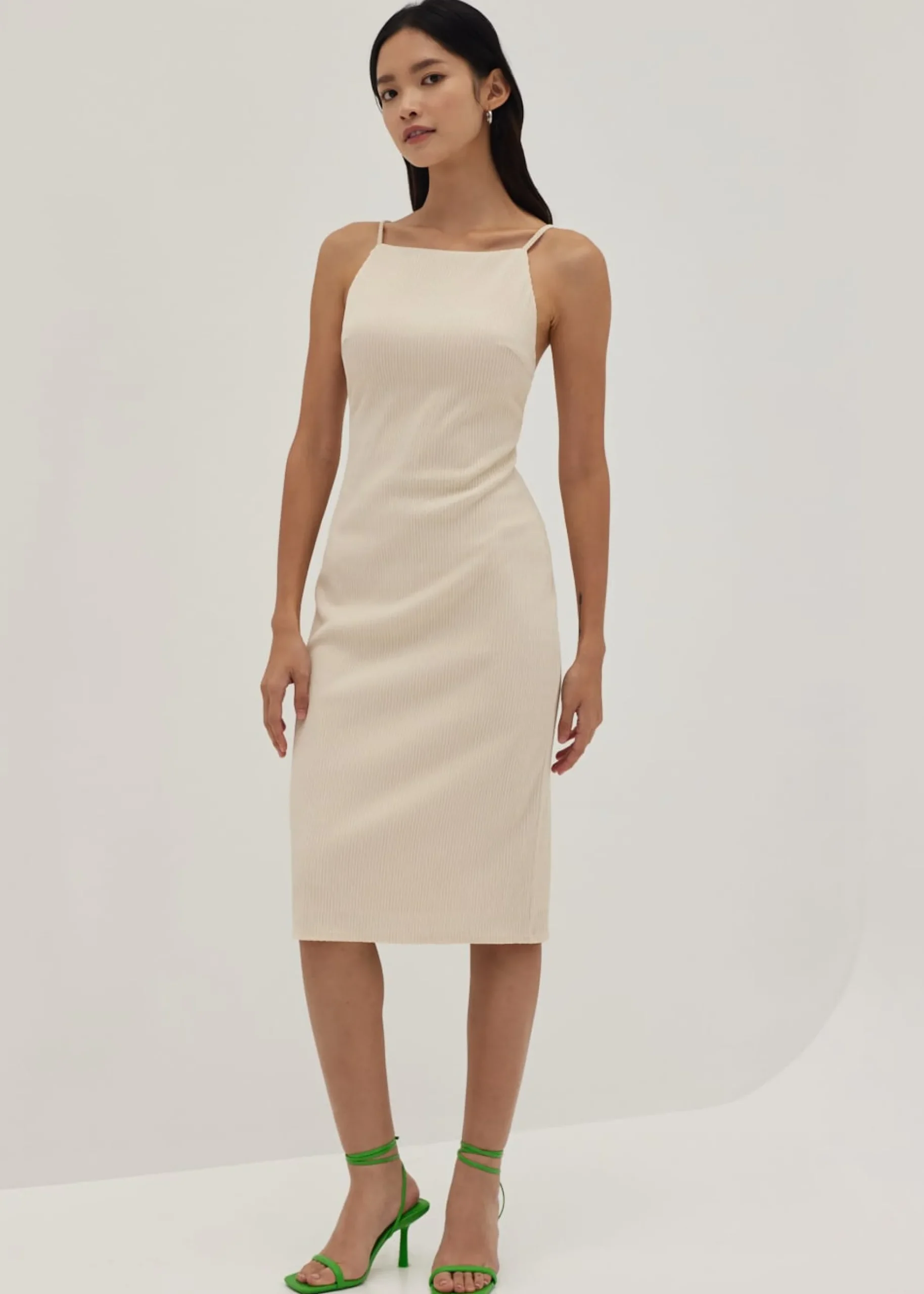 Sheryl Padded Textured Midi Dress