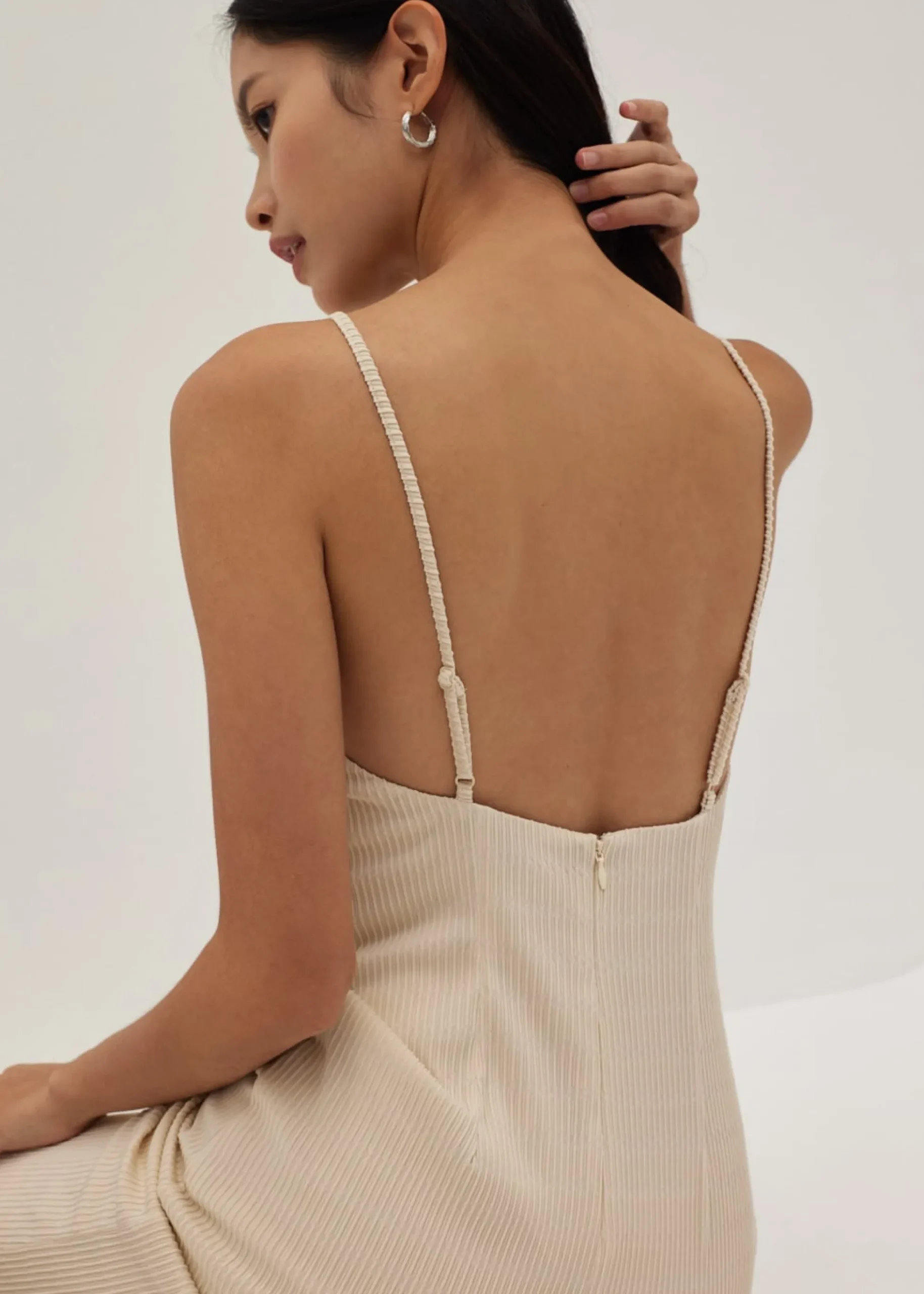 Sheryl Padded Textured Midi Dress