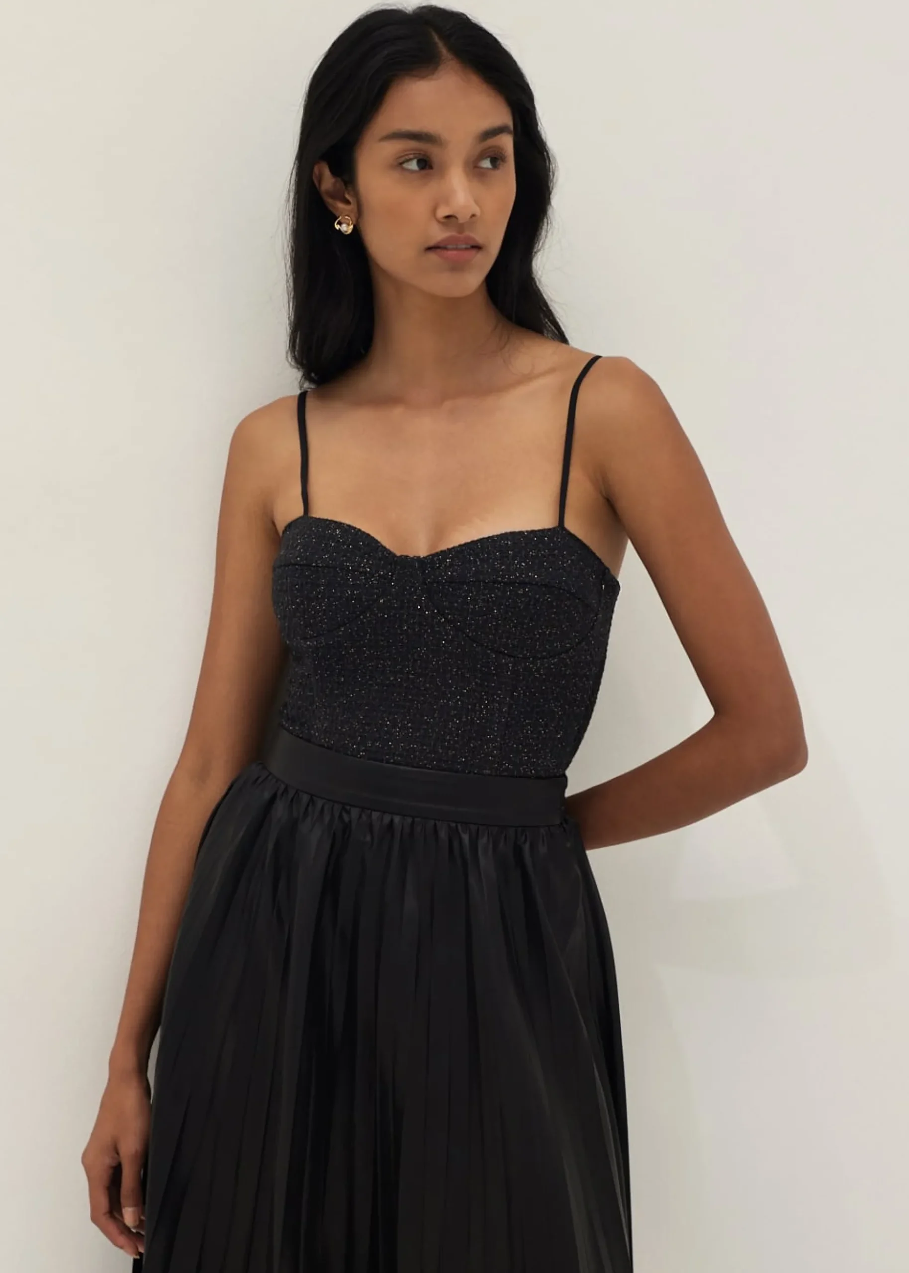 Shiloh Padded Tweed Bustier Top