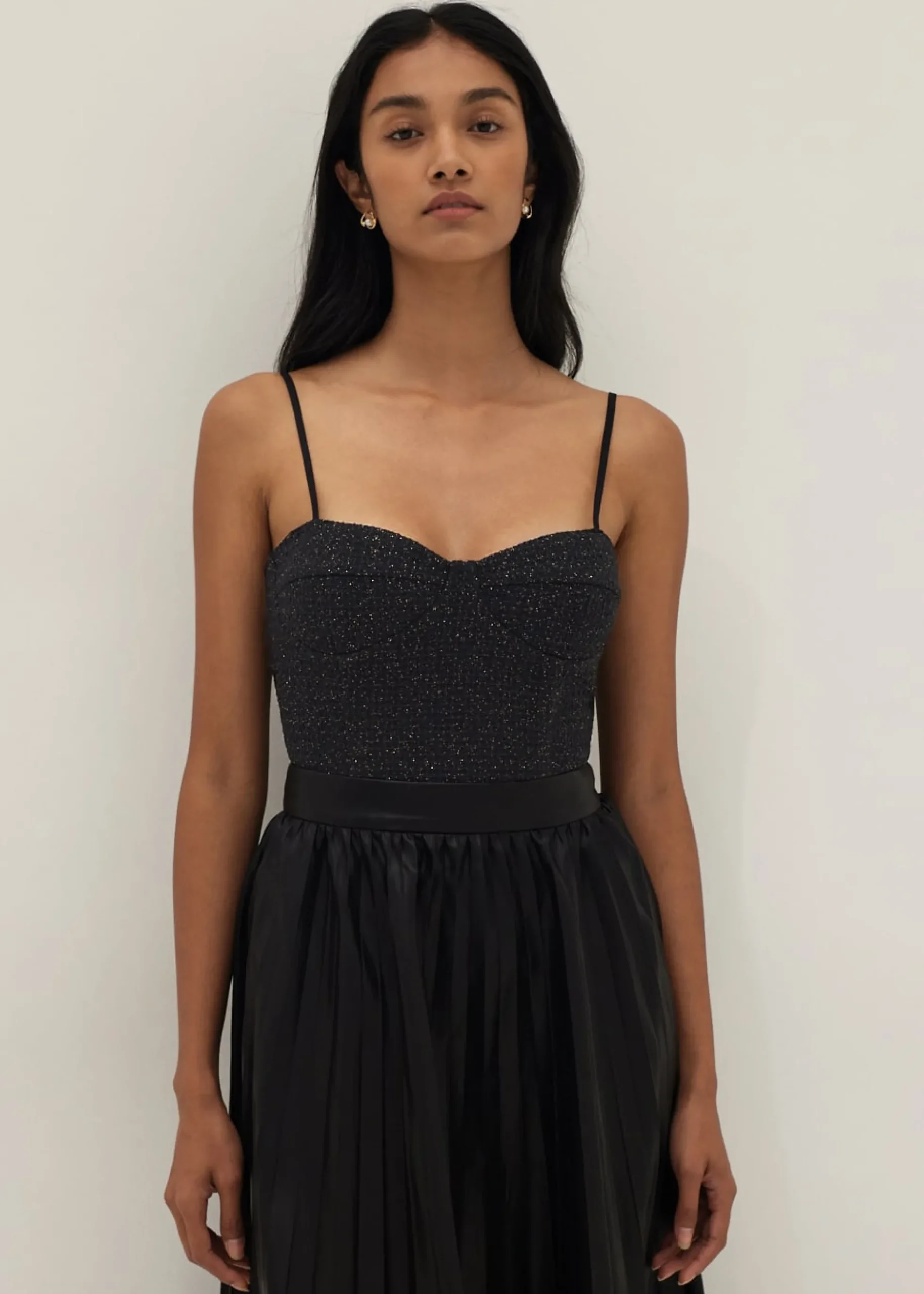 Shiloh Padded Tweed Bustier Top