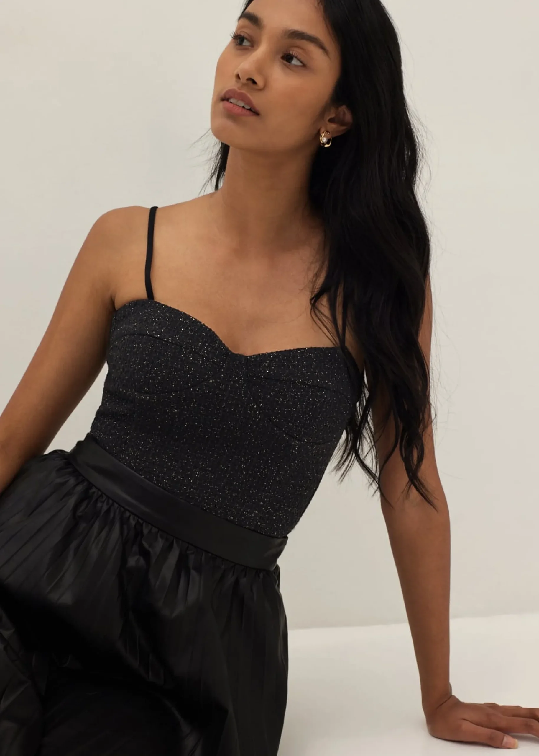 Shiloh Padded Tweed Bustier Top