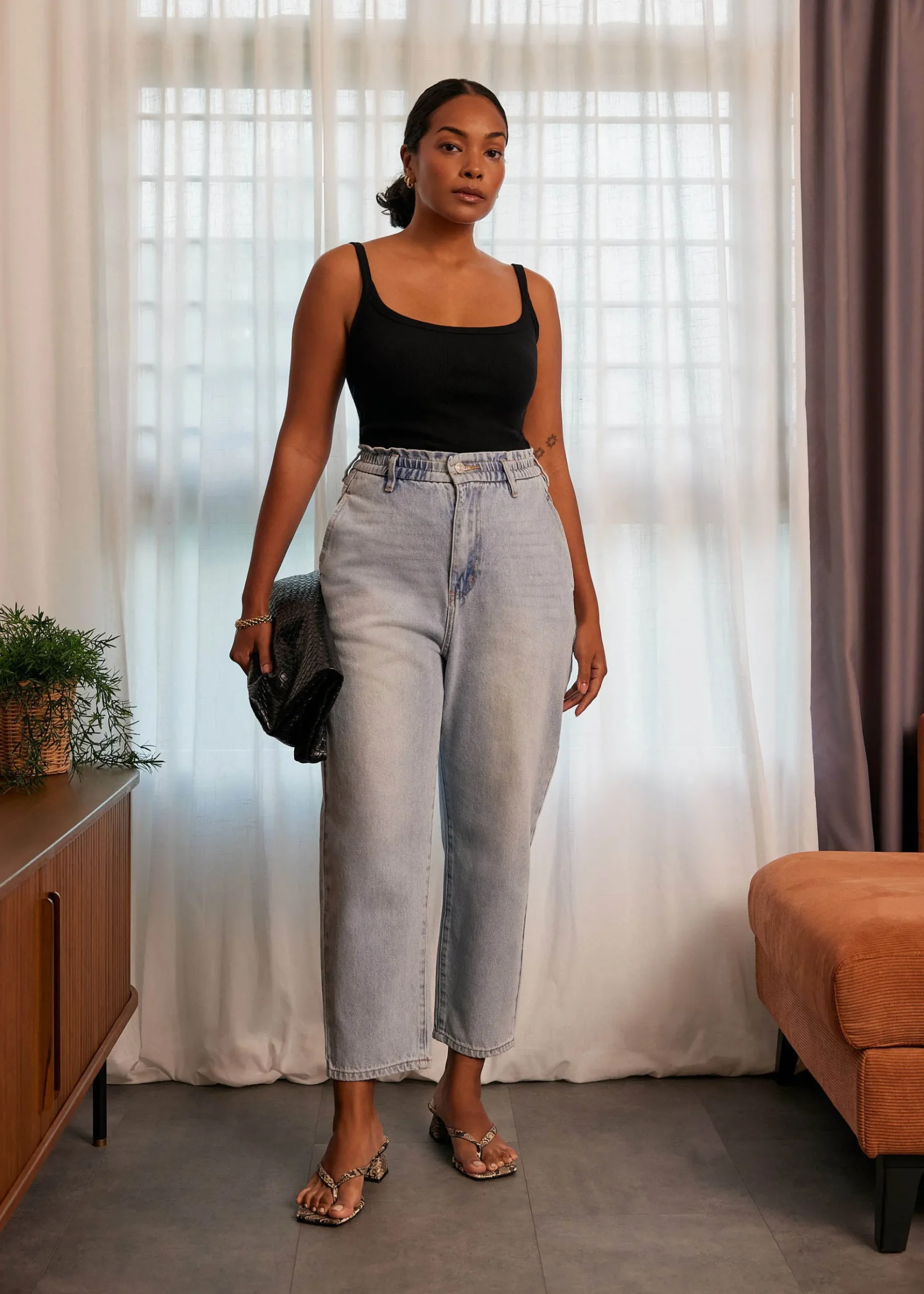 Sloane Elastic Paperbag Jeans