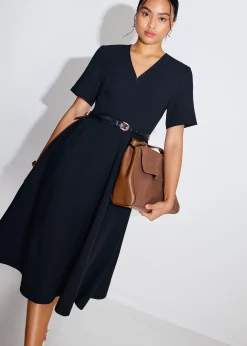 Sofi V-neck Short Sleeve Fit & Flare Midaxi Dress