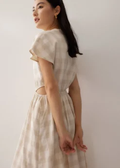 Soleil Mandarin Collar Fit & Flare Midi Dress