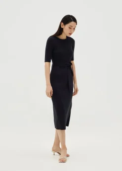 Sonya Knit Tie Sash Dress