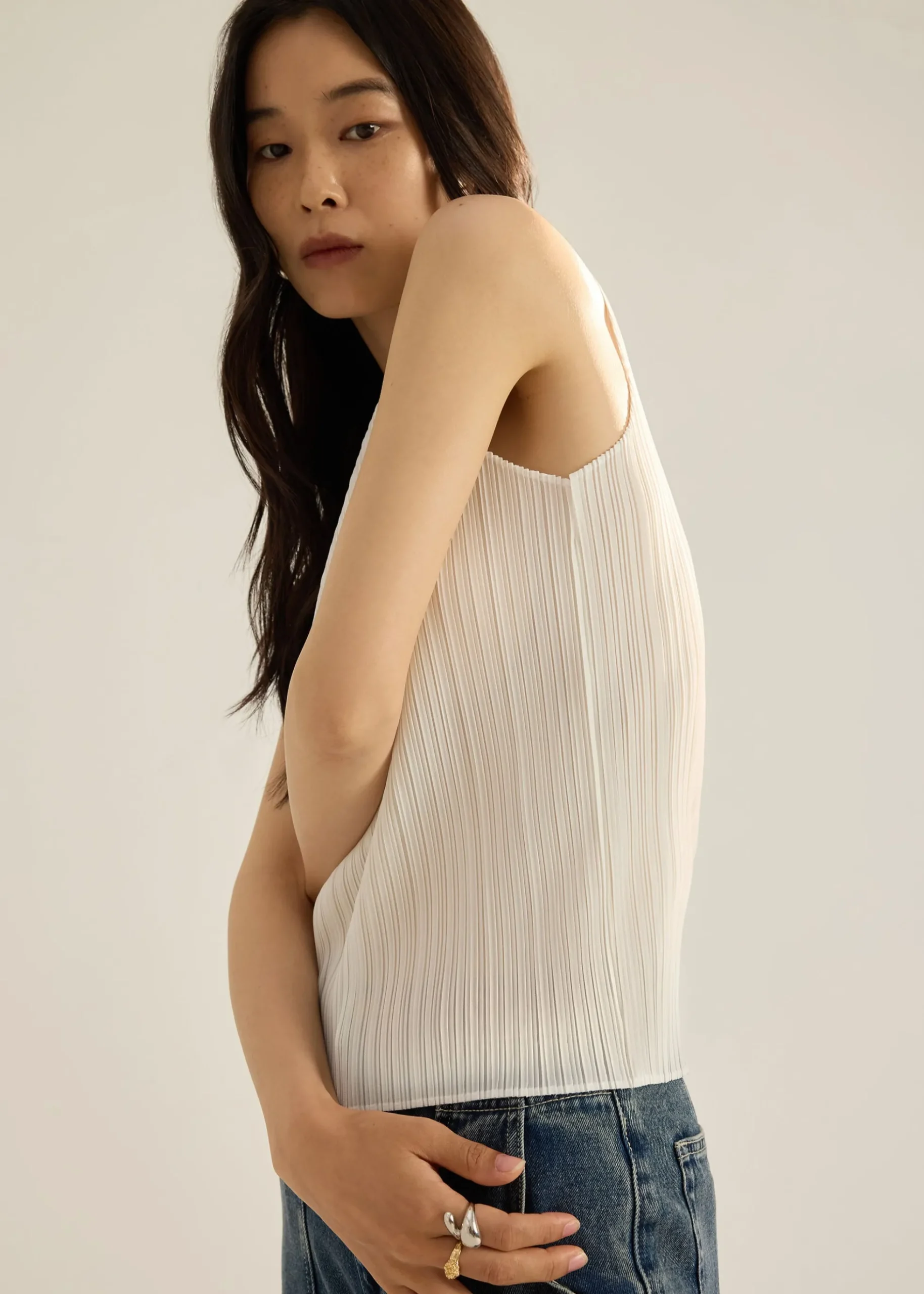 Sora Multi-way Plissé Tank