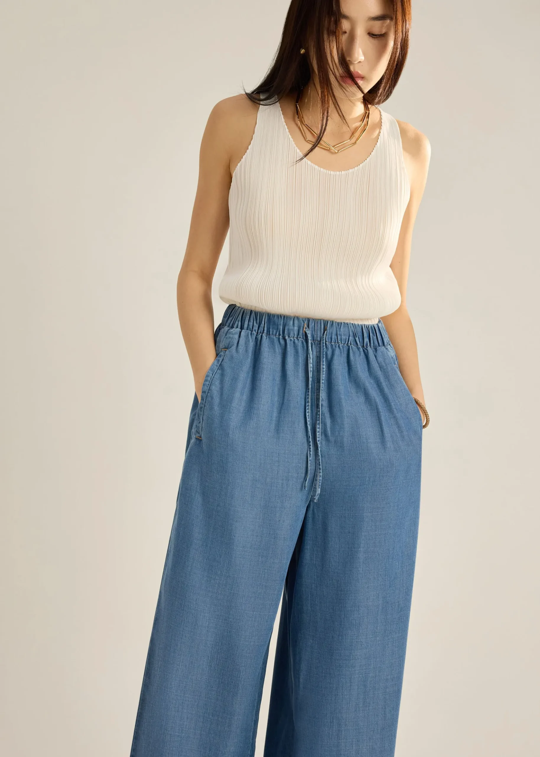 Sora Multi-way Plissé Tank